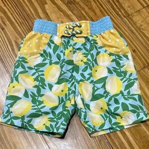 Matilda Jane Boys Size 4 Lemon Swim Trunks